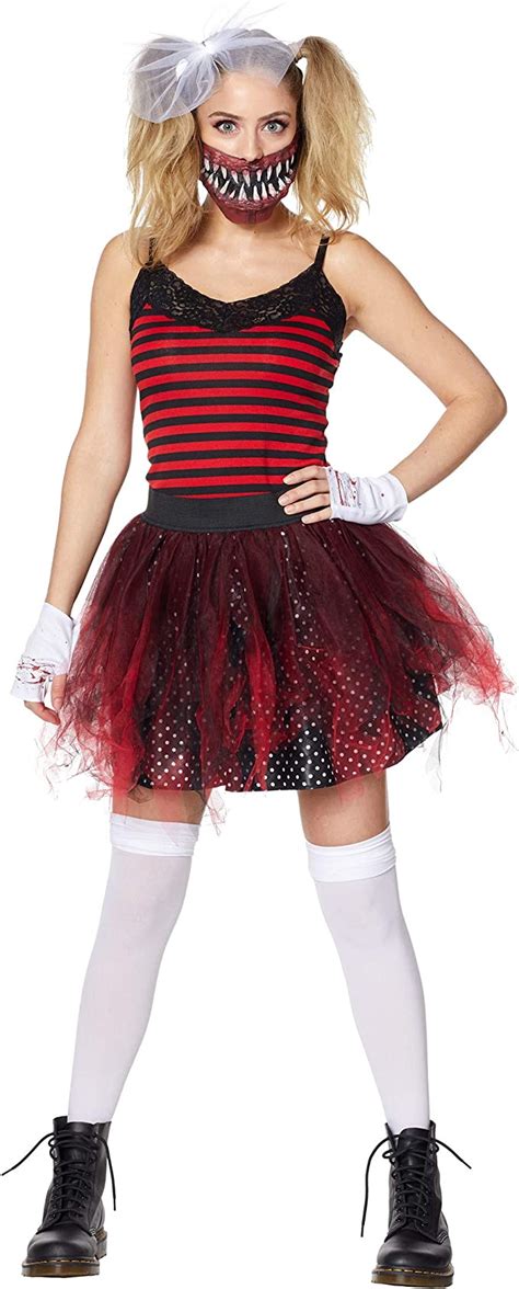 Spirit Halloween Adult Giggles The Clown Costume Crypt Tv Red Clothing