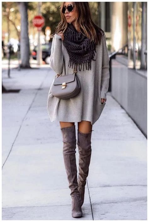60 stylish fall women outfits with high knee boots to copy right now gala fashion trendy