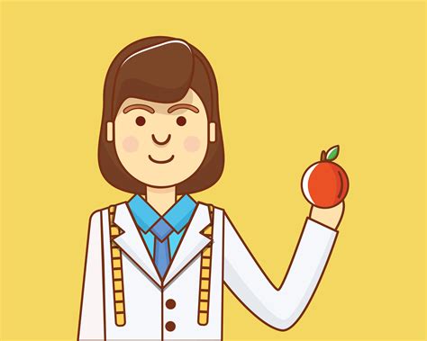 Nutritionist Character With Apple 670925 Vector Art At Vecteezy