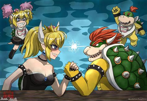 Bowser Vs Bowsette Hi Res Tomoeotohime By Thelimitlessfortress On