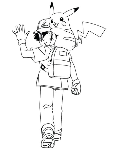 Ash And Pikachu Coloring Pages At Getdrawings Free Download