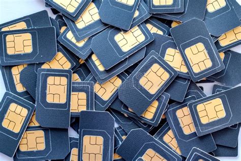 Many Sim Cards Is In A Pile Stock Image Image Of Close Number 102876751