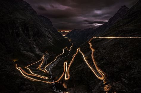 Wallpaper Landscape Lights Night Reflection Road Long Exposure