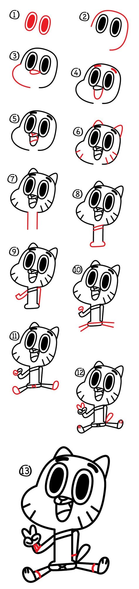 How To Draw Gumball Step By Step Fievour Witteorsell