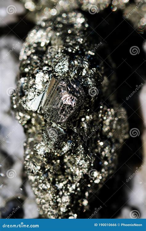 Pyrite Mineral Also Known As Fools Gold With Glossy And Metallic