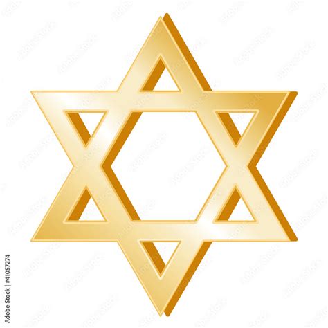Judaism Symbol Gold Star Of David Icon Of The Jewish Faith Stock