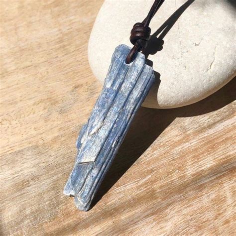 Men Necklace Gemstone Necklace Rough Stone Jewelry Kyanite Mens