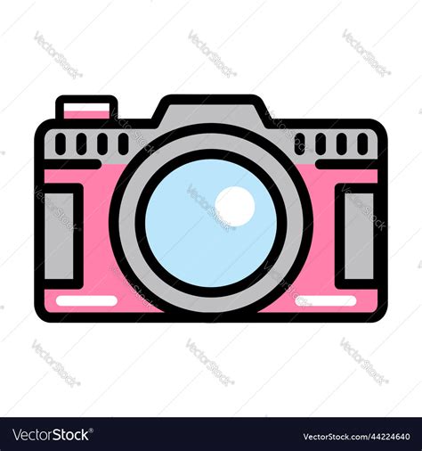 Camera Pink Icon Flat Sign Royalty Free Vector Image