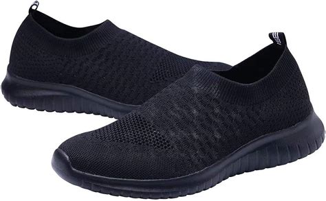 Lancrop Mens Sock Walking Shoes Comfortable Slip On Easy Office Sneakers
