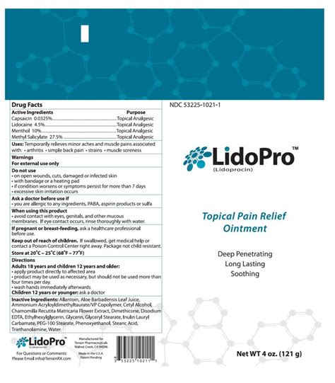 Customers who viewed this item also. LidoPro (ointment) Terrain Pharmaceuticals
