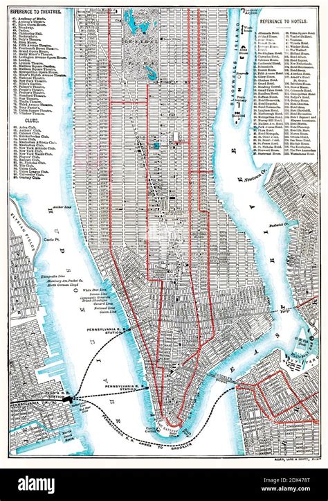 New York City Points Of Interest In 1892 New York City Map Shows