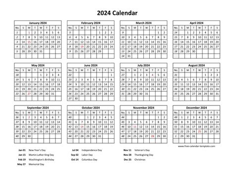 2024 Calendar With Holidays Editable 2024 Calla Corenda