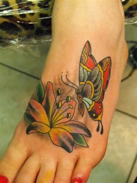 Pretty Butterfly Foot Tattoo Design Tattooimagesbiz
