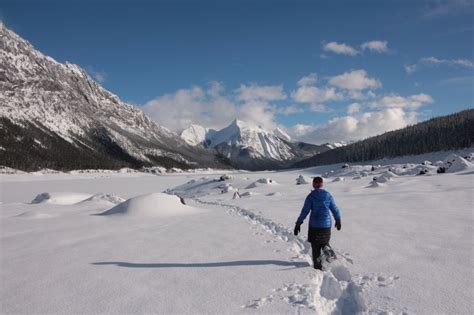Canyon Hiking And Snowshoeing In The Northern Canadian Rockies Winter