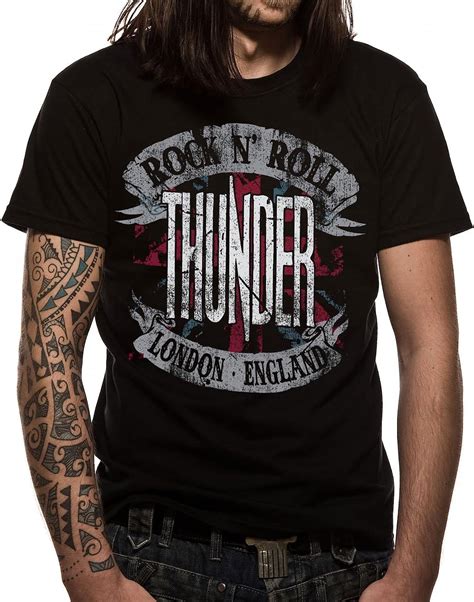 Thunder Rock N Roll Mens T Shirt Black Small Uk Clothing