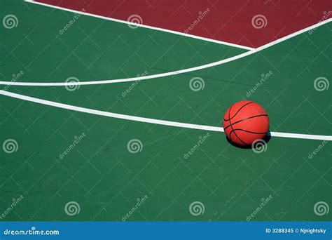 Basketball At Three Point Line Stock Image Image Of Orange