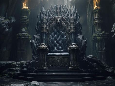 Premium Ai Image Decorated Empty Throne Room The Black Throne