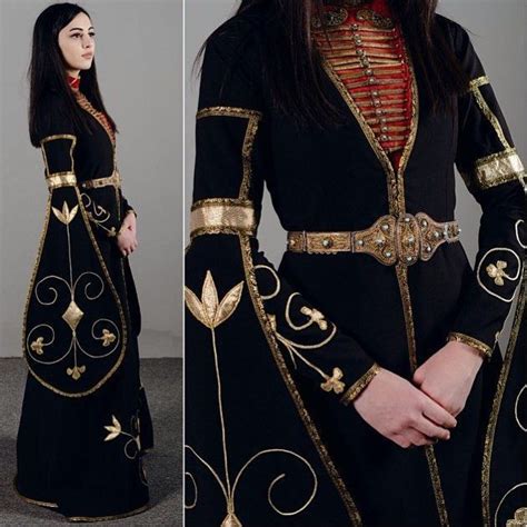 Circassian Georgian Female Folk Dress Fashion Fantasy Fashion
