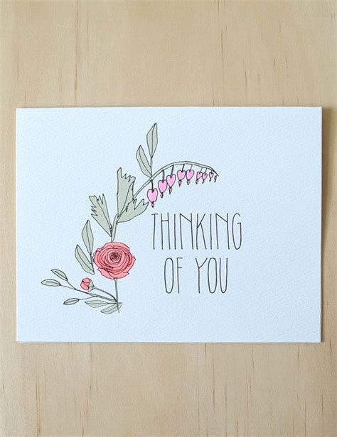 Etsy の Thinking Of You Card By Hartlandbrooklyn Hand Lettering Cards