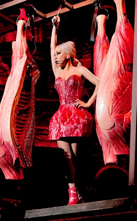 Lady Gagas New Meat Dress Sexy Skirt Steak Or Lukewarm Leftovers E