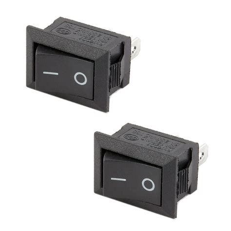 2x Small Onoff Switch Black Rocker Dc 12v Push In General All Purpose Universal