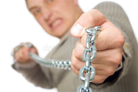 Businessman Pulling The Chain Stock Image Image Of Rage Worker 6141491