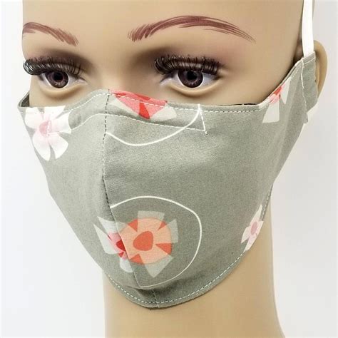 Mask With Filter Pocket Elastic Or Ties Cotton Face Mask Washable