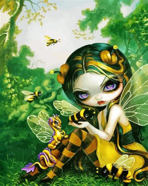Bee Girl Paint By Numbers Pbn Canvas