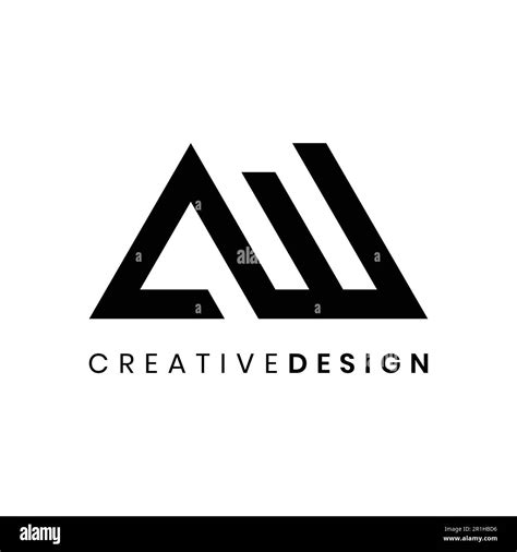 Abstract Geometric Letter Aw Logo Design Vector Stock Vector Image And Art Alamy