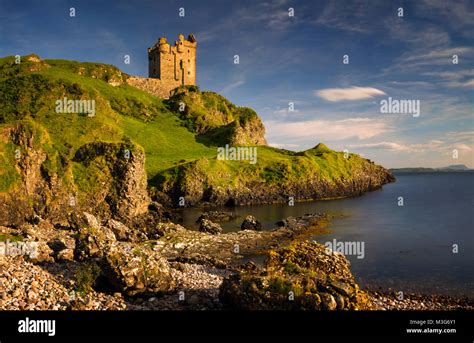 Gylen Castle On Rocky Cliffs Isle Of Kerrera Scotland Stock Photo Alamy