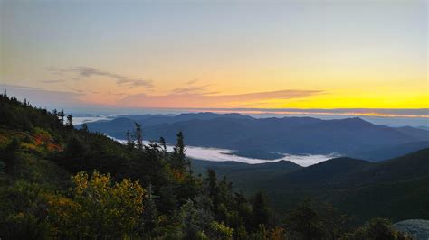 Chilly Fall Sunrise Over The Adirondack Mountains Seen From The Summit