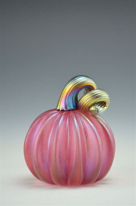 Medium Iridescent Pink Pumpkin By Donald Carlson A Nice Transparent