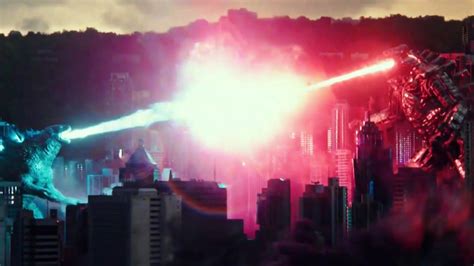 Aliento Atómico De Godzilla Vs Láser De Mechagodzilla Escena En 1080p