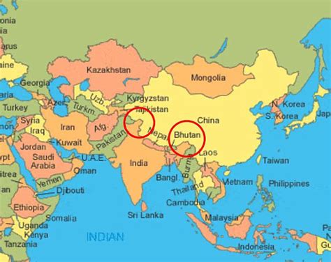 India And China Political Map Map Of World