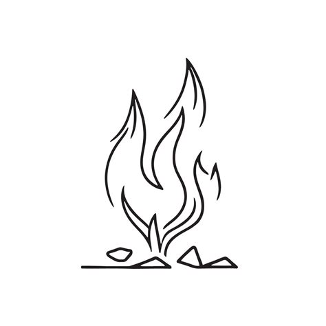 Simple Hand Drawn Bonfire Outline In Flat Design 20271209 Vector Art At
