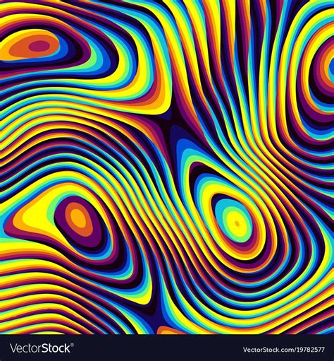 Abstract Vector Background Curved Psychedelic Irregular Lines Pattern