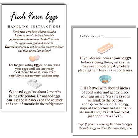 Amazon Com MAOSH Fresh Farm Eggs Handling Instructions Egg Handling