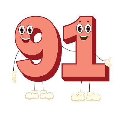Number91character Vector Image Stock Illustration - Download Image Now ...