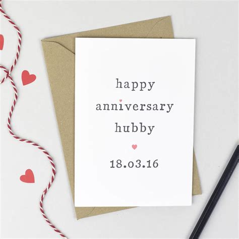 Personalised Happy Anniversary Hubby Or Wifey Card By The Two Wagtails