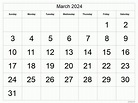 Printable March 2024 Calendar | Free Printable Calendars