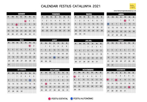 Calendari Laboral 2021 Tots Els Festius