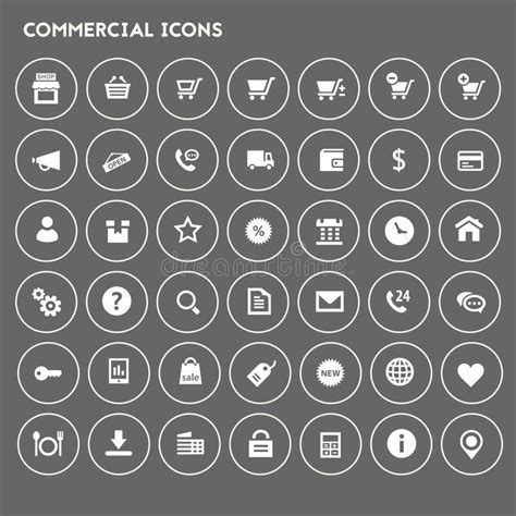 Big Commercial Icon Set Stock Vector Illustration Of Internet 89894540
