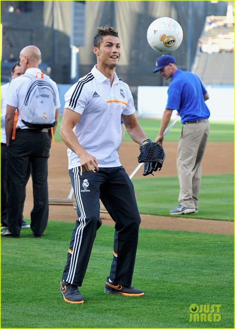 Cristiano Ronaldo Throws First Pitch For Yankees Vs Dodgers Photo