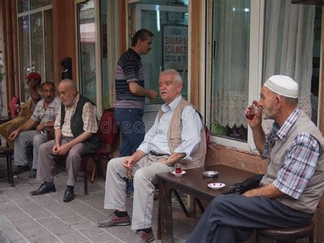 Elderly Turkish Men Drinking Tea Editorial Image Image Of People Eastern 69002130