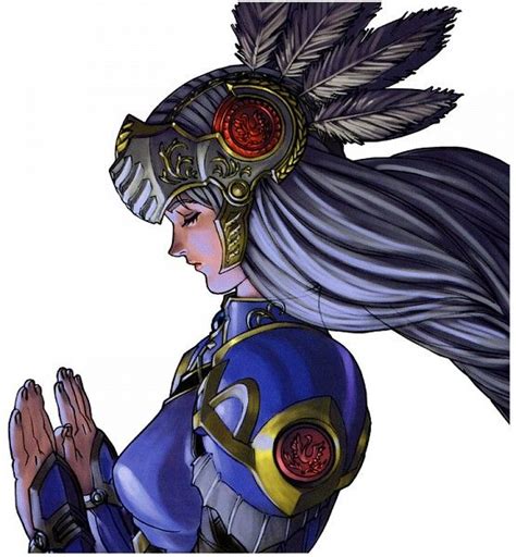 A Woman In A Costume With Feathers On Her Head And Hands Clasped To Her