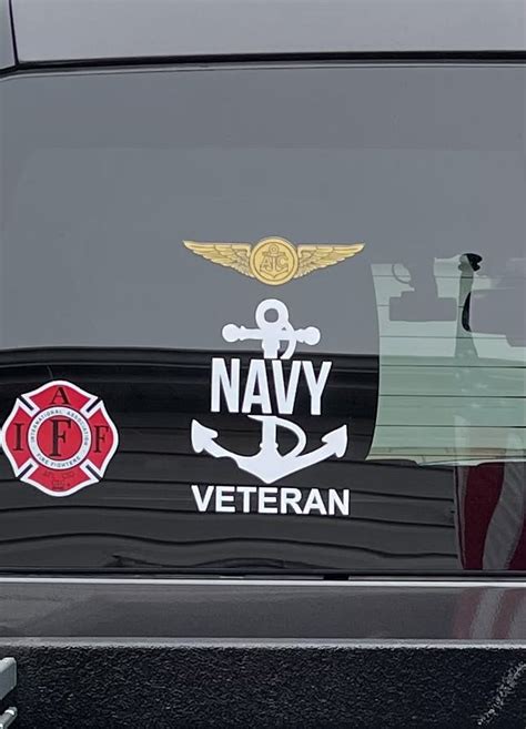 Navy Car Us Vetera Window Decal Sticker Custom Made In The Usa Fast