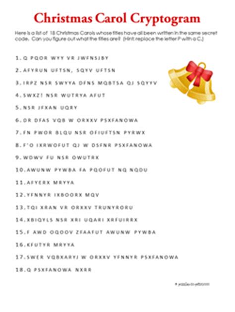 Check spelling or type a new query. Christmas Carol Cryptogram
