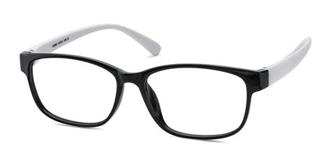 Robbie Rectangle Black And White Full Rim Eyeglasses Eyebuydirect