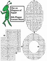 Plagues Egypt Maze Coloring Ten Mazes Locust Pages Kids Sheets Printable Worksheets Lesson Churchhousecollection Puzzles Printables Sunday Church School Collection sketch template