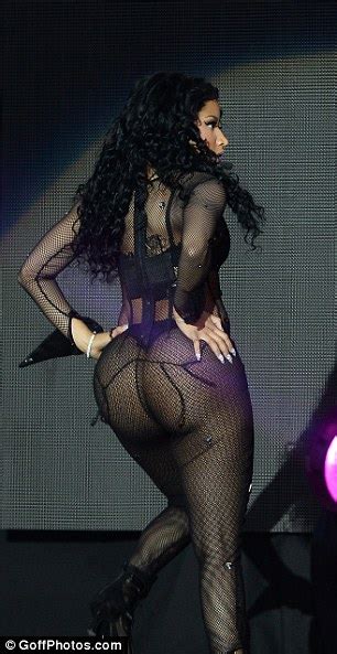 Busty Nicki Minaj Puts Her Famous Derriere On Display In A Net Bodysuit And Thong At Wireless